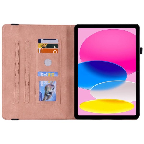 Til iPad 10.9 (2022) Tabletetui Cover Buterfly Imprinting - Lyserød Pink