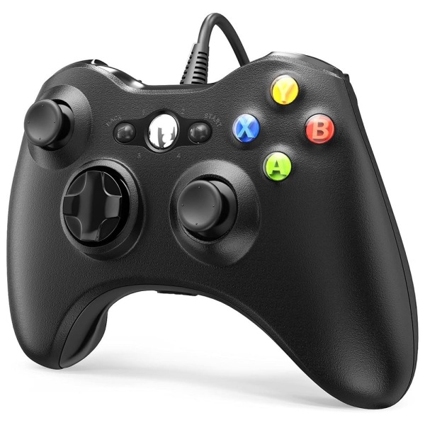 Gamepad Joystick spelkontroll för Xbox 360 PC Windows Svart