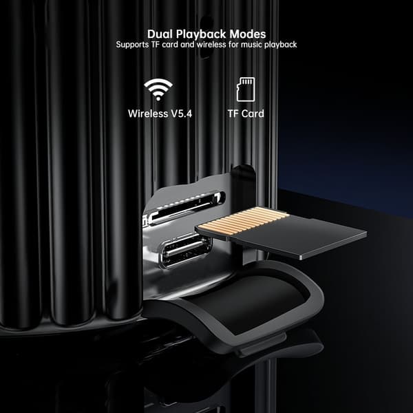 XUNDD Mini Trådløs Høyttaler Bluetooth V5.4 TWS Stereo Lydboks Støtter TF-kort Black