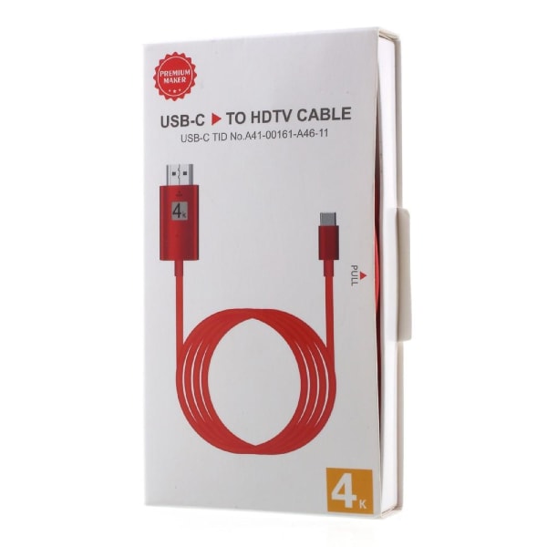 USB-C till HDMI Kabel Adapter 4K High Speed Adapter Röd