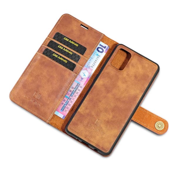 DG.MING Samsung Galaxy A51 Split Lommebok - deksel I Lær - Brun Brown