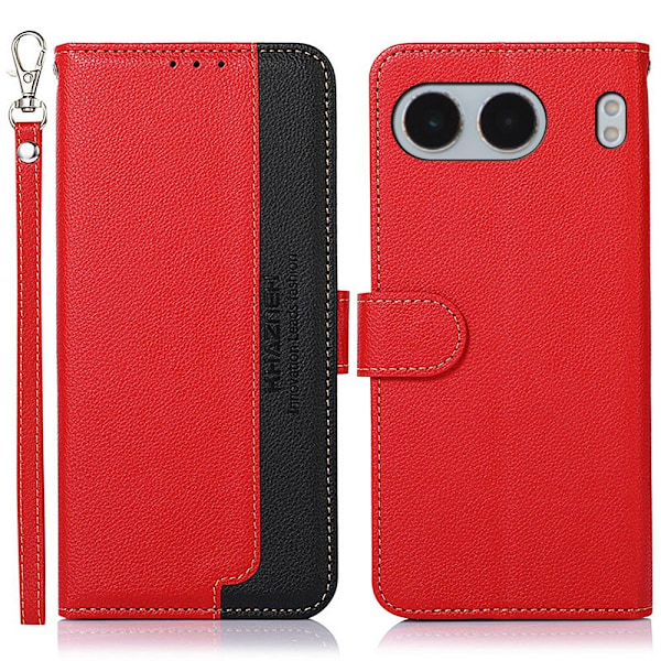 KHAZNEH Til OnePlus Nord 4 Pung Telefon Etui RFID Blokerende Flip Cover Red