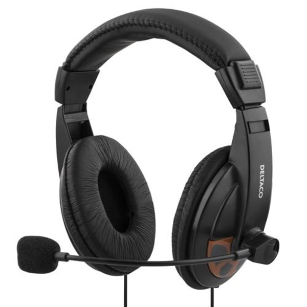 DELTACO kuulokkeet, suljettu, äänenvoimakkuuden säätö kaapelissa, 2x3,5mm,  2m Black d0ad | Black | 3.5mm | Fyndiq