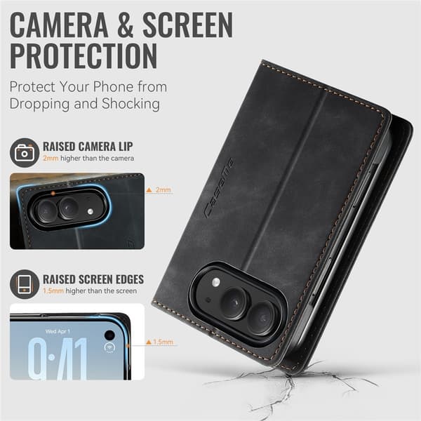 CASEME Telefonlommebokdeksel til iPhone Duo Black