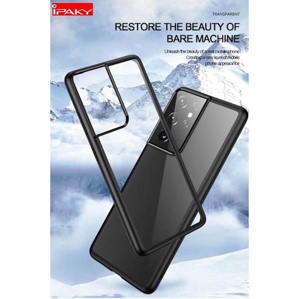 IPAKY Samsung Galaxy S21+ (S21 Plus) TPU Hybrid Skal - Svart Svart