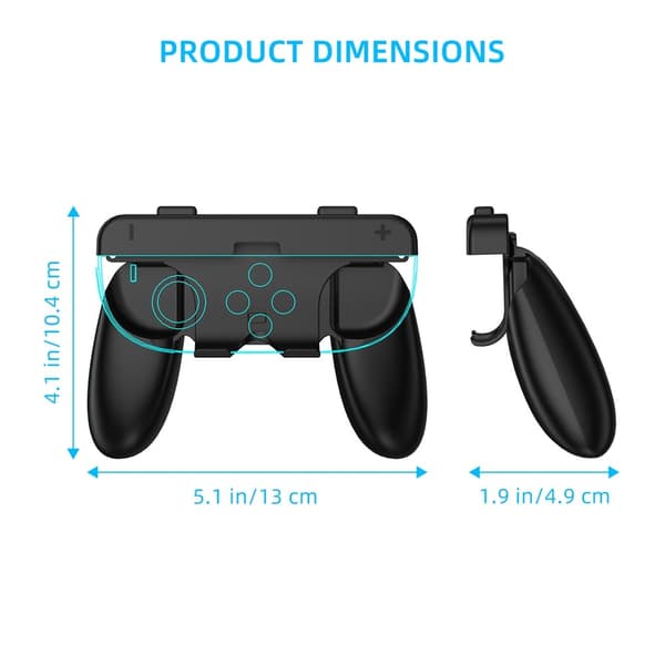 Kompatibel med Nintendo Switch 2 Joy-Con Controller Grip Set Shell Case - Sort Black