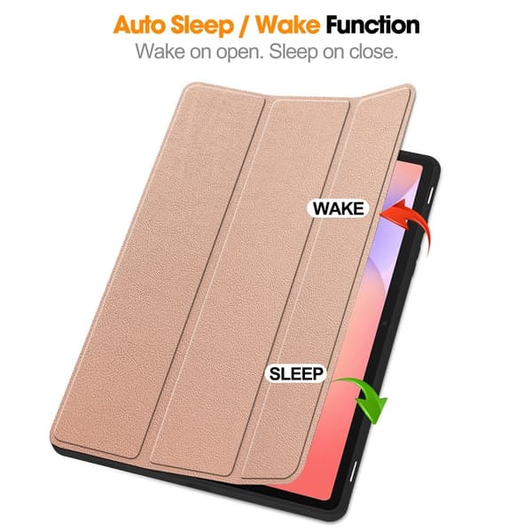 Trifoldet stativ Smart Taske til Samsung Galaxy Tab S10 Lite Pink gold