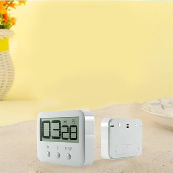 Digital køkkentimer Magnetisk nedtællingstimer Madlavningstimer med høj alarm til køkken White