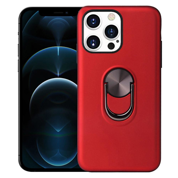 iPhone 13 Pro Finger Ring TPU Hybrid Case Kickstand - Red Red