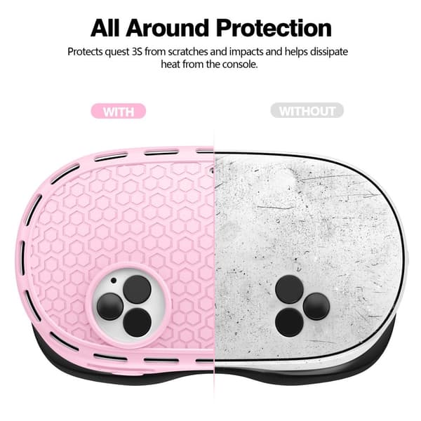 För Meta Quest 3S Skyddsfodral VR Headset Silikonskydd - Rosa Rosa