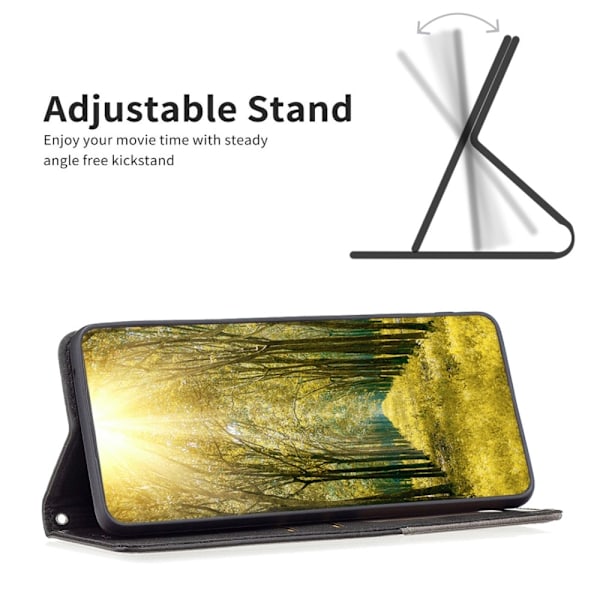 BINFEN COLOR För Samsung Galaxy A56 Stötsäkert Plånboksfodral – Svart Svart