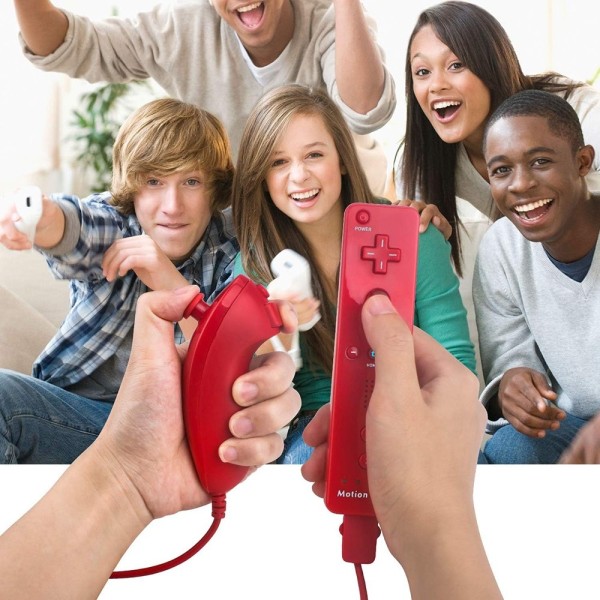 Wii trådløst GamePad fjernbetjeningssæt RØD Red
