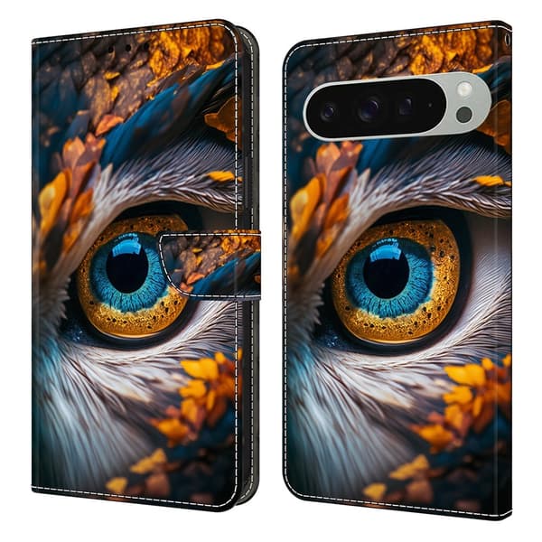 Til Google Pixel 10 Pro XL Pung Cover Mønsterprint PU-læder Flip Stand Mobilcover Multicolor