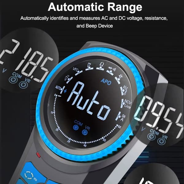 SUNSHINE Roterende Multimeter Auto Range Håndholdt Spændingsmodstand Kontinuitetstester Black