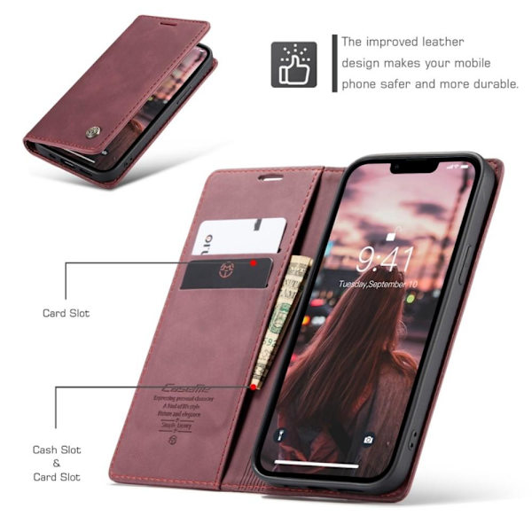 CASEME Plånboksfodral iPhone 14 Plus - Röd Röd