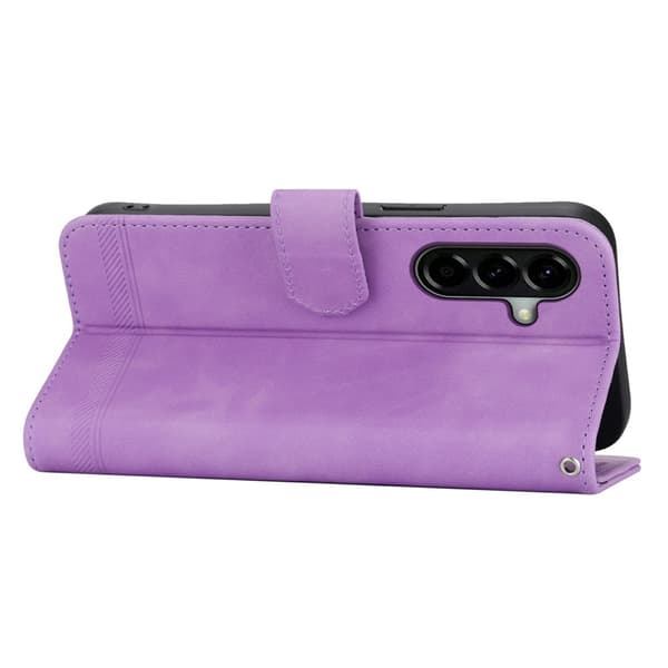 DIERFENG For Samsung Galaxy A37 5G Wallet Case with Stand and Wrist Strap Purple