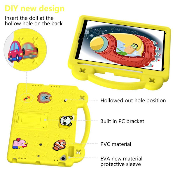 Apple iPad 10.2 2021 2020 2019 Stødsikker EVA-skumstativskal - Gul Yellow