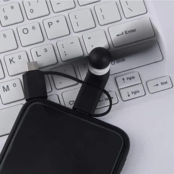 Fläkt Kylfläkt Micro USB USB-C Lightning Minifläkt Bärbar Smartphone Laptop Svart