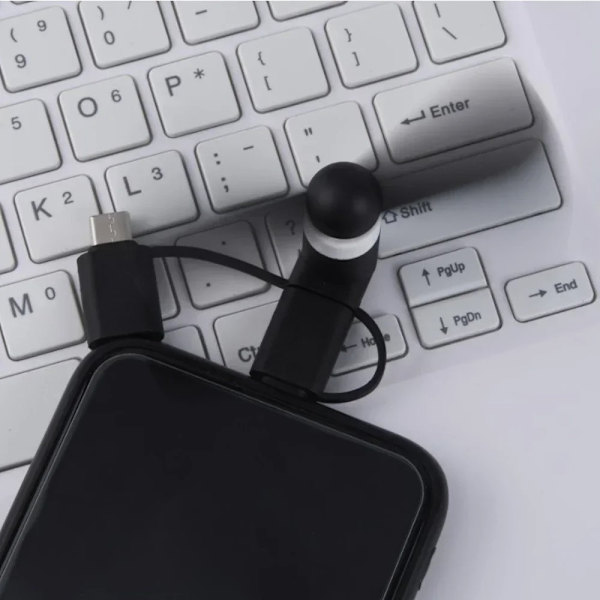 Ventilator Køleventilator Micro USB USB-C Lightning Mini Ventilator Bærbar Smartphone Laptop Black