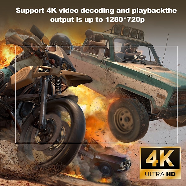 4K - projektor Dual WiFi Bluetooth HD Video LED - projektor til hjemmebiograf White