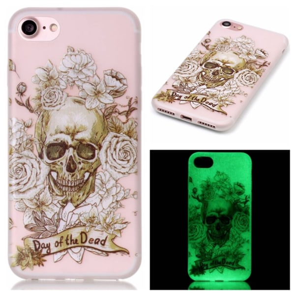 iPhone 7 4,7" Skal Glow in the dark - Day of the Dead Lila