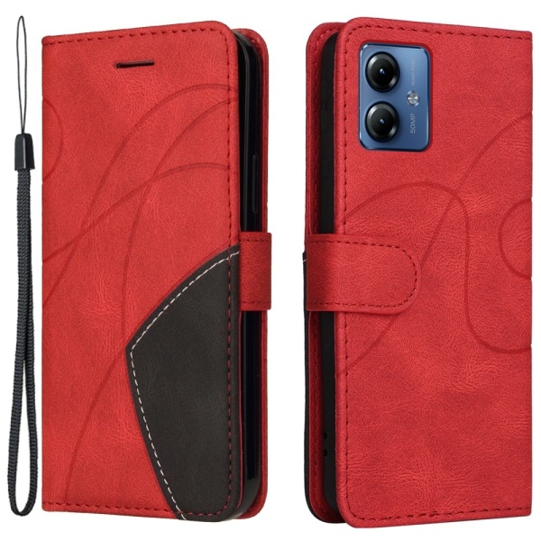 Til Motorola Moto G14 KT-serie-1 dobbeltfarve Red