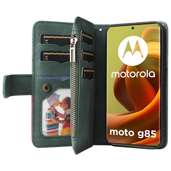 KT Multi-function Series-5 For Motorola Moto G85 Phone Case Green