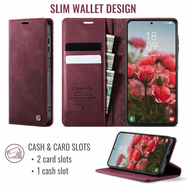 Til Samsung Galaxy A37 5G CASEME Pungetui Red