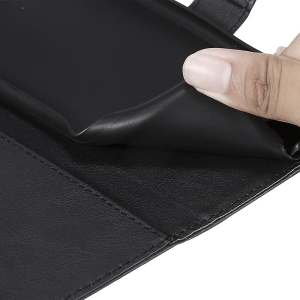 Pung Læder Stativ Taske til iPhone SE/5s/5 - Sort Black