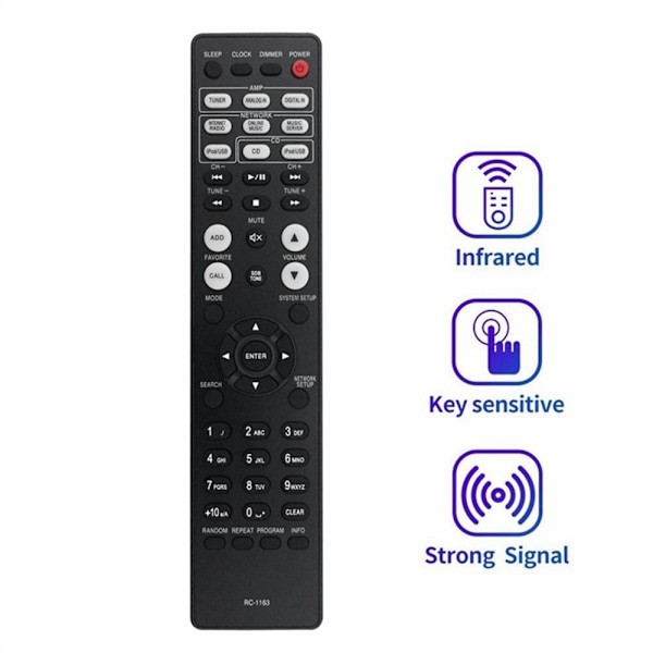 Fjernkontroll erstatning RC-1163 For DENON AV Receiver Black