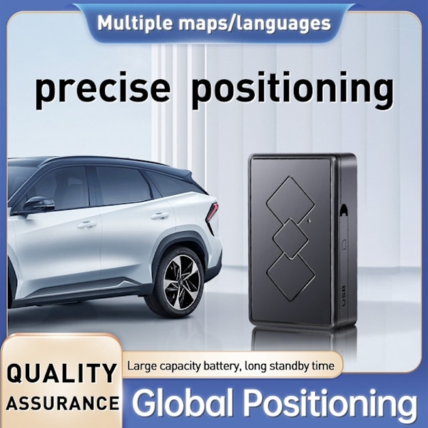 Global GPS Tracker Anti Lost 3D Street View Locator med intelligenta varningar Svart
