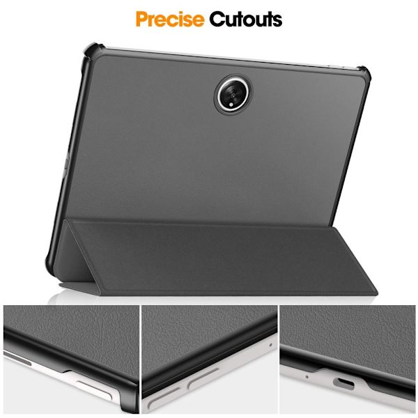 For OnePlus Pad Tri-fold Stativ Våkne / Sove Deksel Tablettveske - Grå Grey