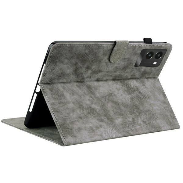 Til Legion Tab Gen 3) Cover Tigerprint Ridsebeskyttelse med Stander - Grå Grey