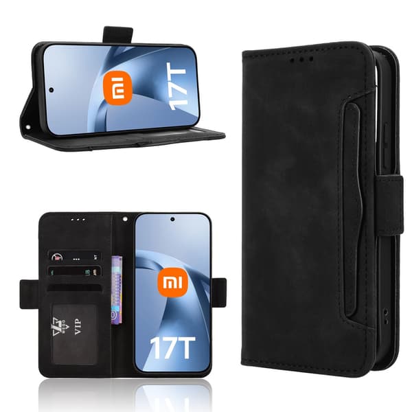 Till Xiaomi 17T Pro Plånboksfodral Svart