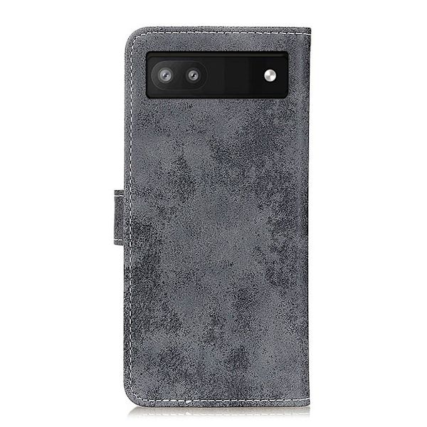 Retro Vintage Plånboksfodral till Pixel 6A - Grå grå
