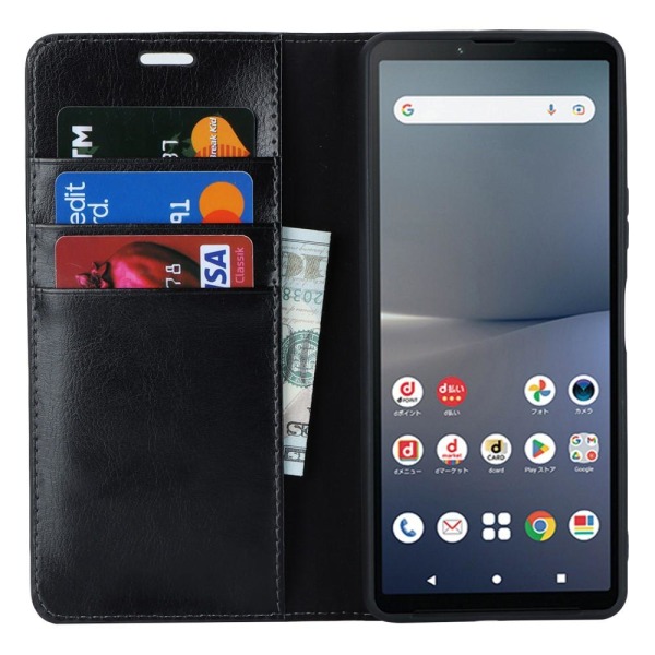 Til Sony Xperia 10 V Cover Pung - Sort Black