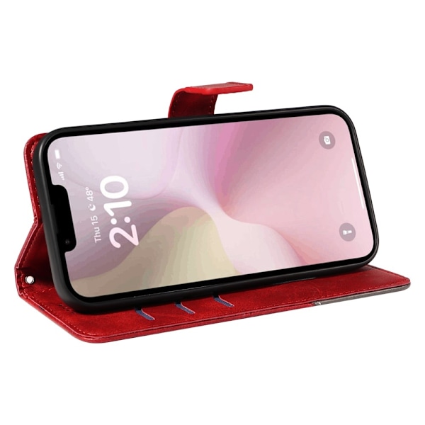 Lommebokdeksel til iPhone 16e – Geometrisk Linje Red