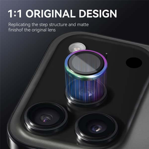 NORTHJO För iPhone 17 Pro Max / iPhone 17 Pro Kameralinsskydd Härdat Glas Metallring multifärg