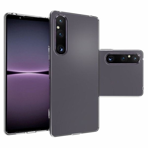 Sony Xperia 1 V gennemsigtigt blød TPU-cover med skridsikker inderside - Transp Transparent