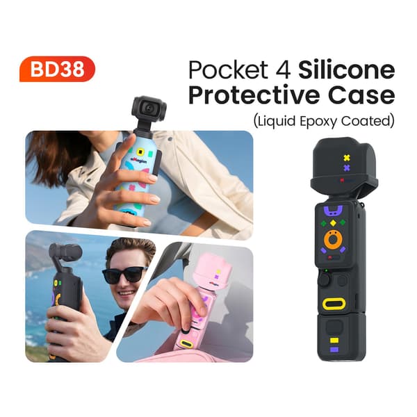 Silikone-etui til DJI Osmo Pocket 4 – stødsikkert og ridsefast beskyttelsesetui Black