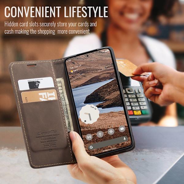 CASEME Til Google Pixel 10A Etui Stativ Telefon Cover Dark brown