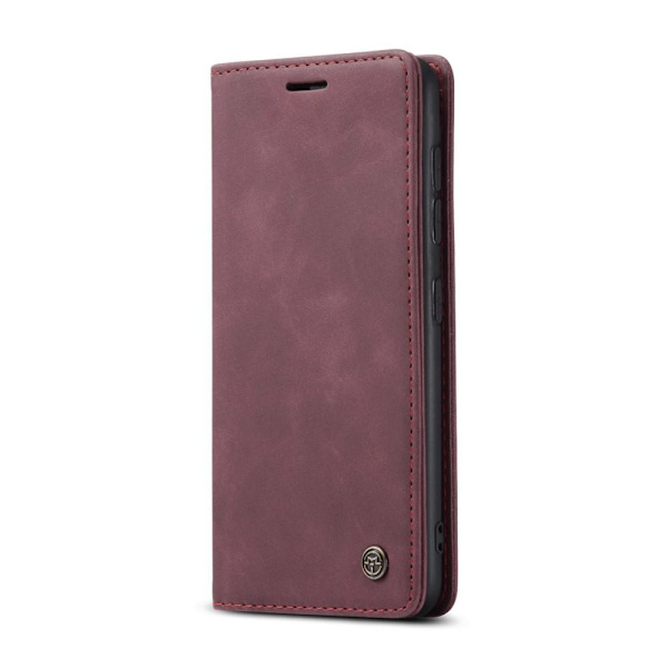 CASEME Retro lompakkokotelo Samsung Galaxy S21 Viininpunainen Wine red