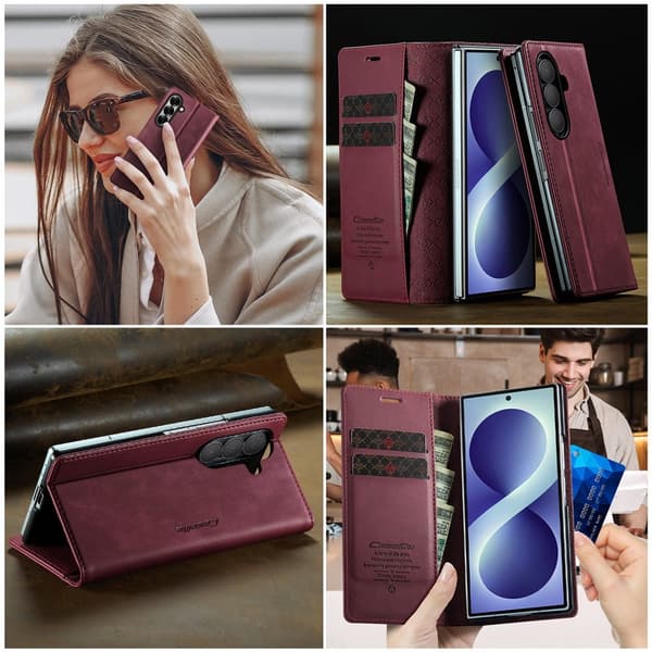 CASEME Telefonlommebokdeksel til Samsung Galaxy Z Fold8 Ultra Red