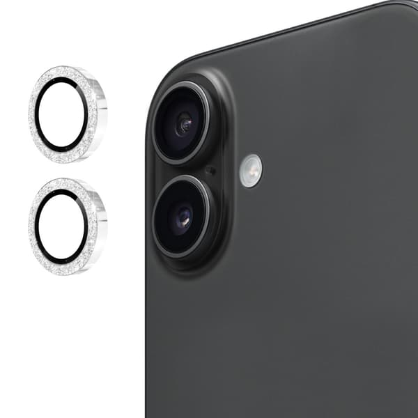 Til iPhone 17 Glitrende Kameralinsebeskytter Silver