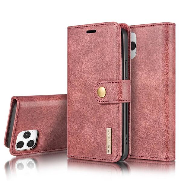DG.MING For iPhone 13 Stylish Wallet Case - Red Red