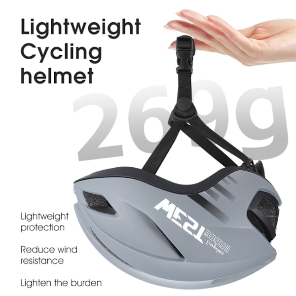 WEST BIKING Letvægts pneumatisk cykelhjelm med LED baglygte Black