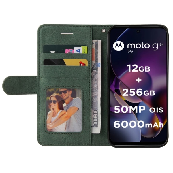 KT Plånboksfodral till Motorola Moto G54 - Grön Röd