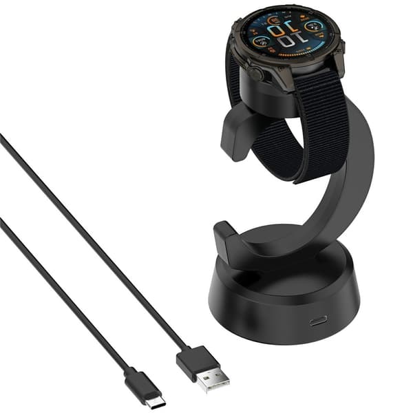 Oplader dock til Garmin Vivoactive 6 Instinct E 45mm 40mm Instinct 3 50mm Black