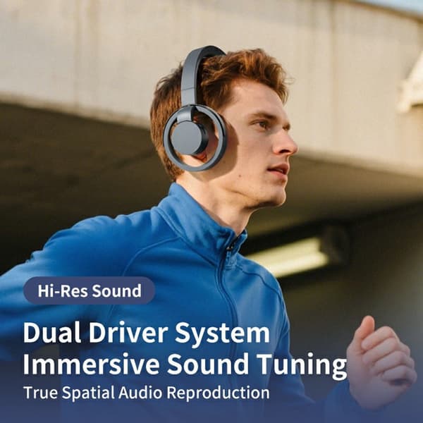 LC6200 Bluetooth vikbara hörlurar öppet öra ENC-brusreducerande headset - svarta Svart