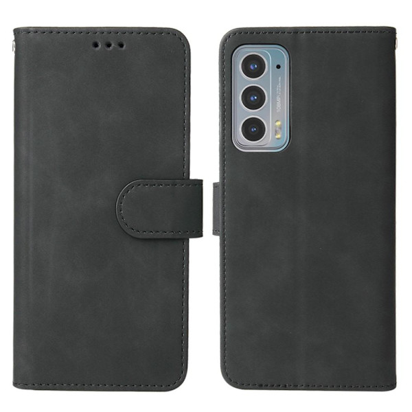 PU magnetisk tegnebog læderetui til Motorola Edge 20 Black